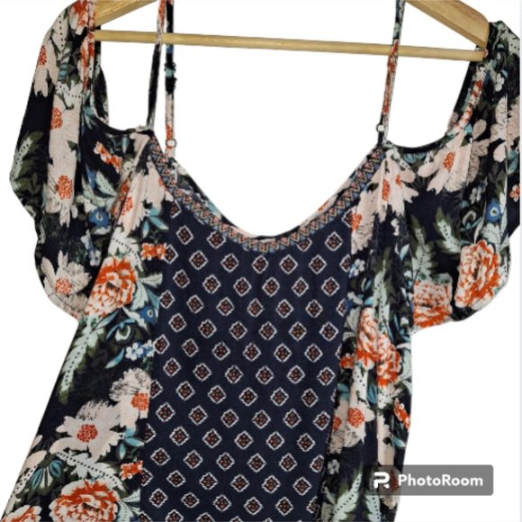 Xhilaration Floral Mini Cold Shoulder Dress Size XL - Picture 4 of 10